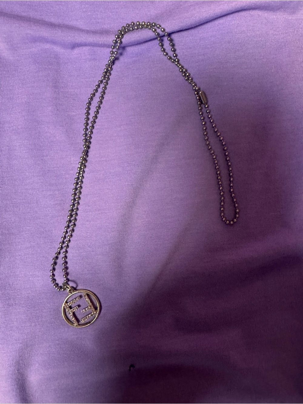 FF Silver Circle Logo Pendant Necklace - Silver